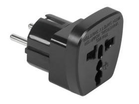 Adapter zasilania 230V wtyk PL na gniazdo UK/USA QZ36 czarny
