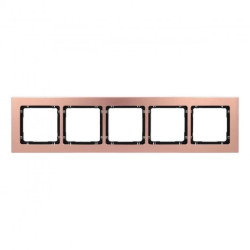 DECO Ramka uniwersalna pięciokrotna - aluminium szczotkowane (ramka: kolor miedziany spód: czarny) 9-12-DRA-5