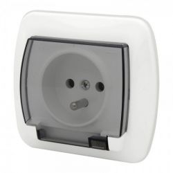 AKORD BIALY GNIAZDO Z UZIEMIENIEM IP44