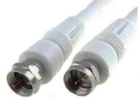 KAB02.025-W Kabel wtyk F - wtyk F długość 2.5m [wtyk - wtyk] kabel biały 75 ohm