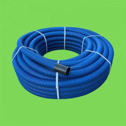 Rura karbowana dwuścienna PE MFLEX 450N niebieska z pilotem i złączką fi 40/32 (50mb) 68785