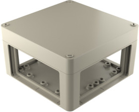 Polyester enclosure, (L x W x H) 270 x 270 x 150 mm, gray (RAL 7032), IP65, 140200010