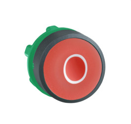 Pushbutton, unlit, groping, waistband round, red, front ring black, mounting Ø 22 mm, ZB5AA432