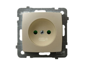 KARO Gniazdo pojedyncze bez uziemienia z przesłonami IP-20 zaciski gwintowe ecru perłowy GP-1SP/m/42 OSPEL