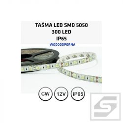 Taśma LED biała zimna300LED/5m 5050 12VDC/IP65/72W LEDstrip5050CW/60