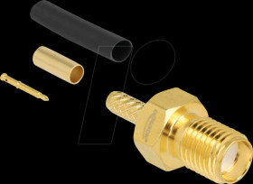 91790 RP-SMA jack for crimping RG-174 / RG-316 with matching shrink tu
