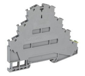 Kostka zaciskowa na szynie DIN Phoenix Contact poziomy: Poczwórny 28 → 10AWGZacisk sprężynowy ST 4-PE/3L 28A 800