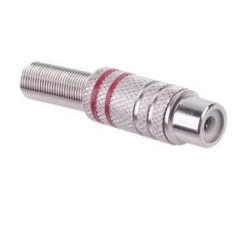 Gniazdo RCA metal z odgiętką /2szt = komplet czerwony i czarny/