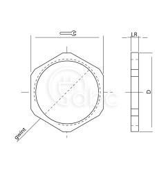 Przeciwnakrętka do dławnic, gwint M40, mosiężna, 314005