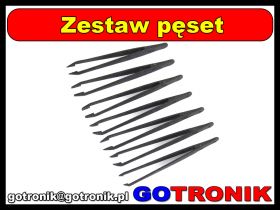 Zestaw 7 sztuk pęset antystatycznych