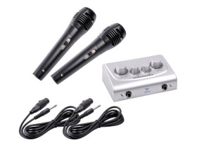 Mikser karaoke z dwoma mikrofonami