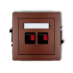 DECO Gniazdo głośnikowe podwójne brązowy metalik 9DGG-2