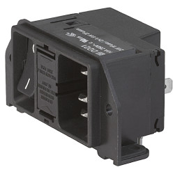 Złącze IEC IEC C14 Montaż panelowy, montaż na płytce drukowanej Męski 10A Kąt Proste Lutowane Schurter