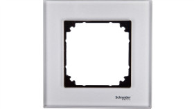 Merten M-Elegance Ramka Pojedyncza Szklana Diamentowy Srebrny Mtn4010-3260