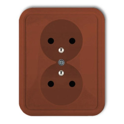 LIZA Gniazdo podwójne z/u brązowy 4GPT-2z