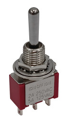 Przełącznik (Wł.)-wył.-(wł.) średnica wycięcia 6.35mm SPDT RS PRO Montaż panelowy długość przełącznika 10.4mm