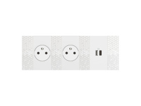 LIVING NOW Plakietka gniazda płaskiego 2P+Z - 2 moduły - biała KW55F LEGRAND