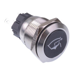 Bilge Pump 1' White LED Latching 19mm Vandal Push Button Switch SPDT 12V