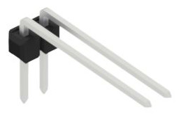 Pin header, 2 pole, pitch 2.54 mm, angled, black, SL31822Z