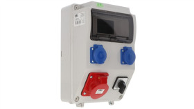 Zestaw Zasilający Pryma 9D Skośna 16A/5P + 2X230v + Wyłącznik 0-1 Ip44...