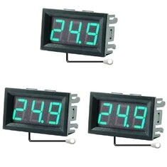 3 sztuki 0,56-calowy Mini cyfrowy wyświetlacz LCD Wewnętrzny Wygodny czujnik temperatury Monitor Termometr z kablem 1M -50-120℃