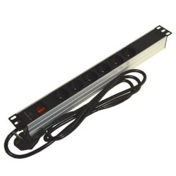 Listwa zasilająca RACK 19cali 1U 6 gniazd +wyłącznik