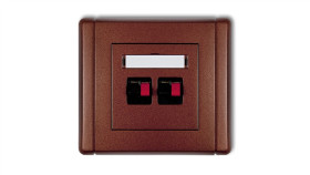 Flexi Gniazdo Głośnikowe Podwójne Brązowy Metalik 9Fgg-2