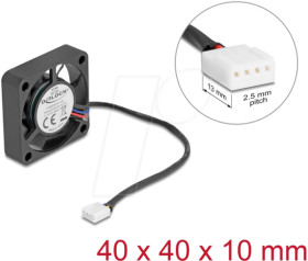 67293 Axial Fan 12 V DC, 40 x 40 x 10 mm black