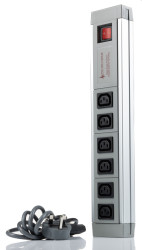Listwa zasilająca, z bezpiecznikiem, 10A, 250 V AC, 6 wtykowa Typ G, brytyjskie BS1363 dł. kabla 2m IEC C13