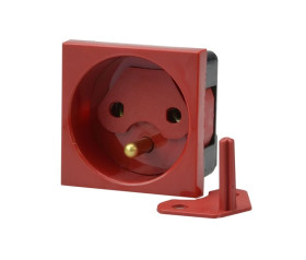 Gniazdo pojedyncze 1x2P+Z DATA czerwone z kluczem JL-01-G22-2K