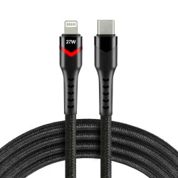 Kabel przewód USB-C - Apple Lightning RGB LED 100cm everActive CBB-1CIR do szybkiego ładowania Power Delivery 27W