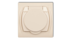 Logo Gniazdo Bryzgoszczelne Z/U (Klapka Beľowa) Beżowy 1Lgpb-1Zp