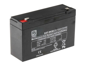 Uszczelniony akumulator kwasowo-ołowiow 10Ah RS PRO 151 x 51 x 94mm 6V