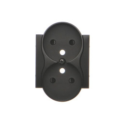 Simon 54 Pokrywa gniazda podwójnego z przesłonami do ramek NATURE czarny mat DGZ2MZNP/49