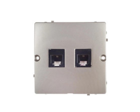 Simon Basic Gniazdo telefoniczne podwójne 2xRJ11 satyna metalizowana BMTF2.02/29