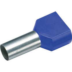 Cimco 187740 Twin ferrule 2.5 mm&#xB2; Partially insulated Blue 100 pcs Ferrules