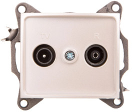 DOMO Gniazdo RTV przelotowe perłowe białe 011320030 24981