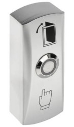 Natynkowy metalowy przycisk wyjścia otwarcia drzwi Fox W42LED z podświetleniem LED, zabezpieczony przed wodą uszczelką