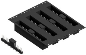 Pin header, 15 pole, pitch 2.54 mm, angled, black, SL10SMD05215ZBTR