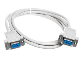 Kabel połączeniowy RS232 null-modem Typ DSUB9/DSUB9, Ż/Ż beżowy 1,8m AK-610100-018-E