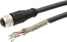 VKC05A25, kabel połączeniowy, 30 m, żeński M12 (gniazdo) 8-pinowy prosty, wolny koniec przewodu, 8x0,25 mm², PUR