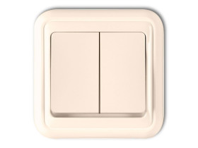 LIZA Wyłącznik podwójny świecznikowy beżowy 1WPT-2 KARLIK