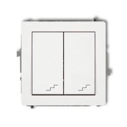 DECO Mechanizm łącznika podwójnego schodowego, biały mat 25DWP-33