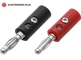 PARA WTYK BANANOWY PLASTIKOWY SKRĘCANY CZERWONY + CZARNY 4mm