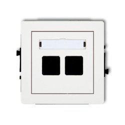 DECO Mechanizm gniazda komputerowego podwójnego bez modułu biały DGK-2p PT-GN-DE-80-00-ND-00