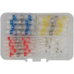 Zestaw szybkozłączek termokurczliwych z cyną lutowniczą 0,25-6mm2 Kraft&Dele 50szt w pudełku