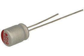 Kondensator; elektrolityczny; niskoimpedancyjny; polimerowy; 470uF; 6,3V; RPT; RPT0J471M0808; 20%; fi 8x8mm; 3,5mm; przewlekany