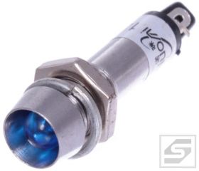 Kontrolka LED IND8-12B-B;12VDC;IP40 wklęsła;metal;niebieski;otw.m.8.2mm