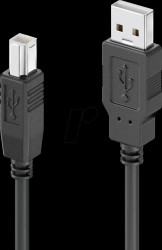 S-XU2000-005 USB 2.0 cable, USB-A to USB-B, 0.5 m, black