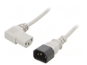 WN114-3/10/1GY Kabel: 3x1mm2, IEC C13 żeński kątowy prawy,IEC C14 męski